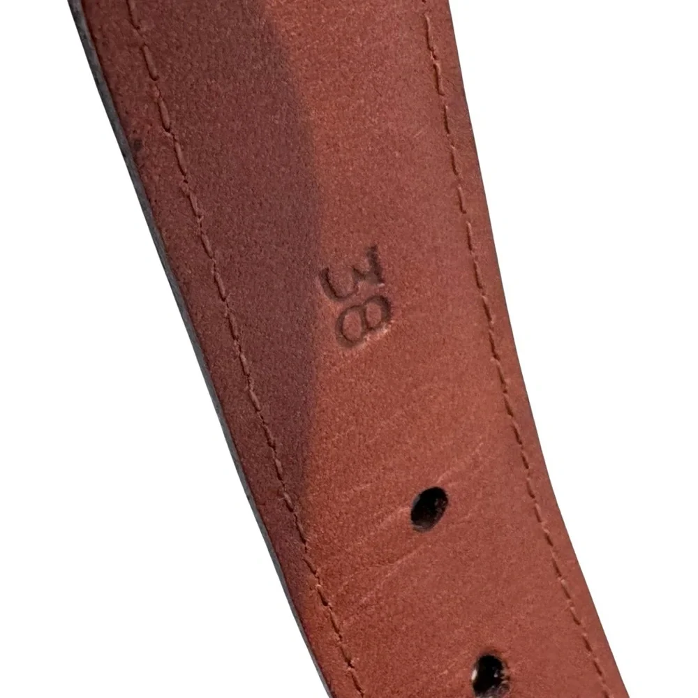 TORINO Braided Stretch Belt Men’s 38 Tan w/Brown Leather Trim Made In USA Brass